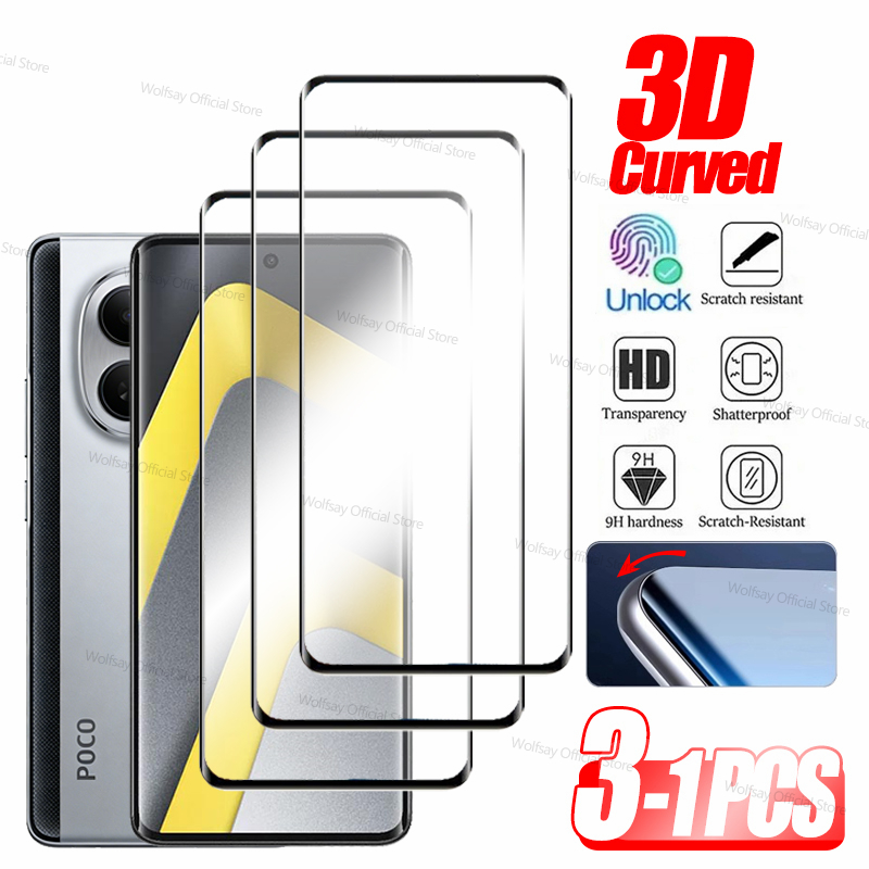Curved Edge Screen - 3/2/1 Adet Xiaomi Poco M8 İçin