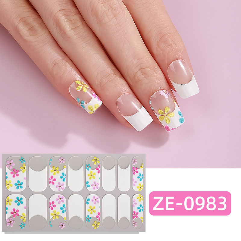 Full Cover Adhesive - 16Tips Degrade Mermer Tam Kaplama Oje