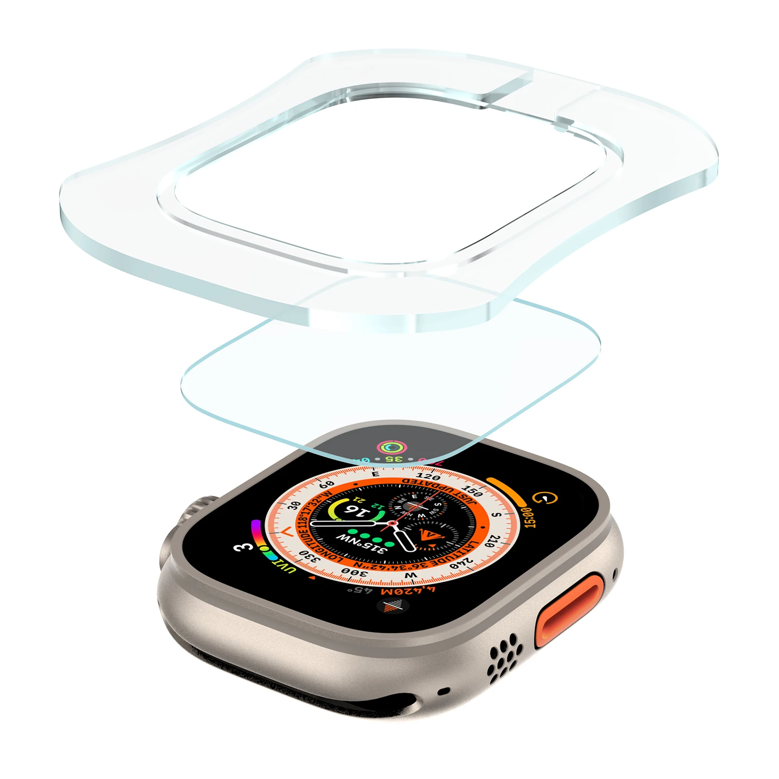 Screen Alignment Tool - Apple Watch Ultra için temperli Cam