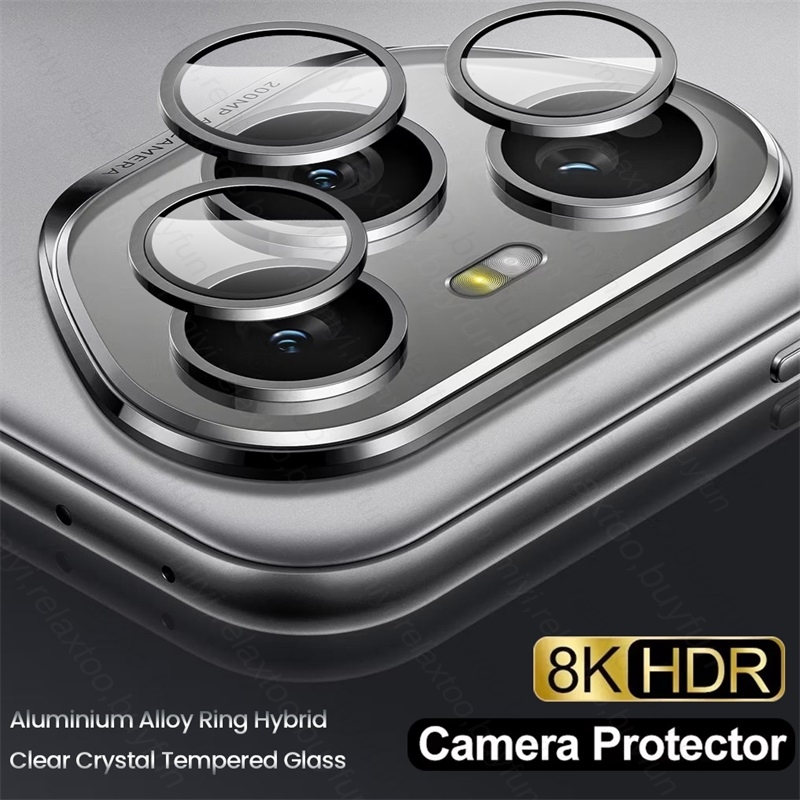 Tempered Glass Screen 9H - Honor400Pro Metal Halka Kamera Koruyucu Kapak