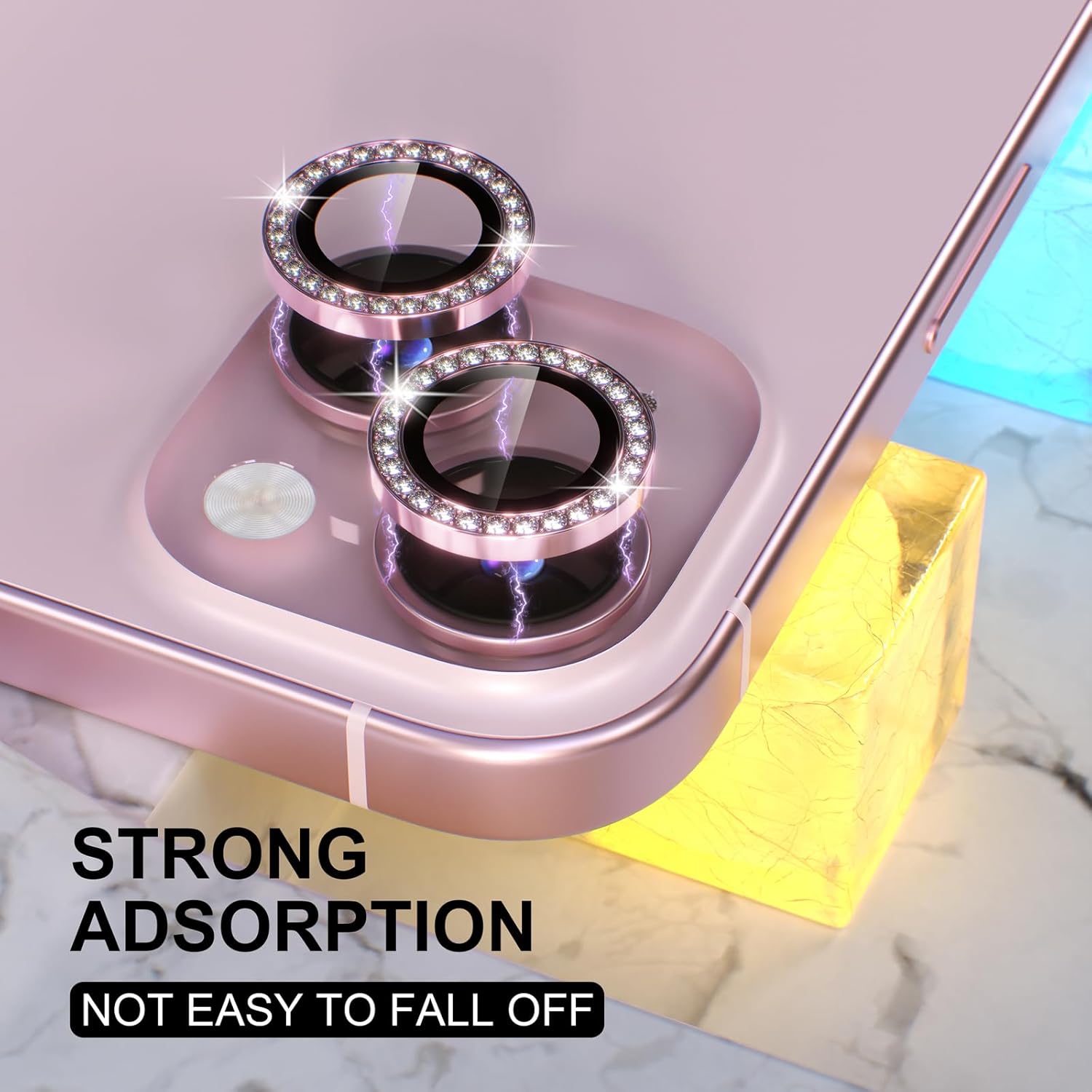 1 Adet Pembe Simli Elmas Kamer - Tempered Glass Screen 9H incelemesi ve fiyatı