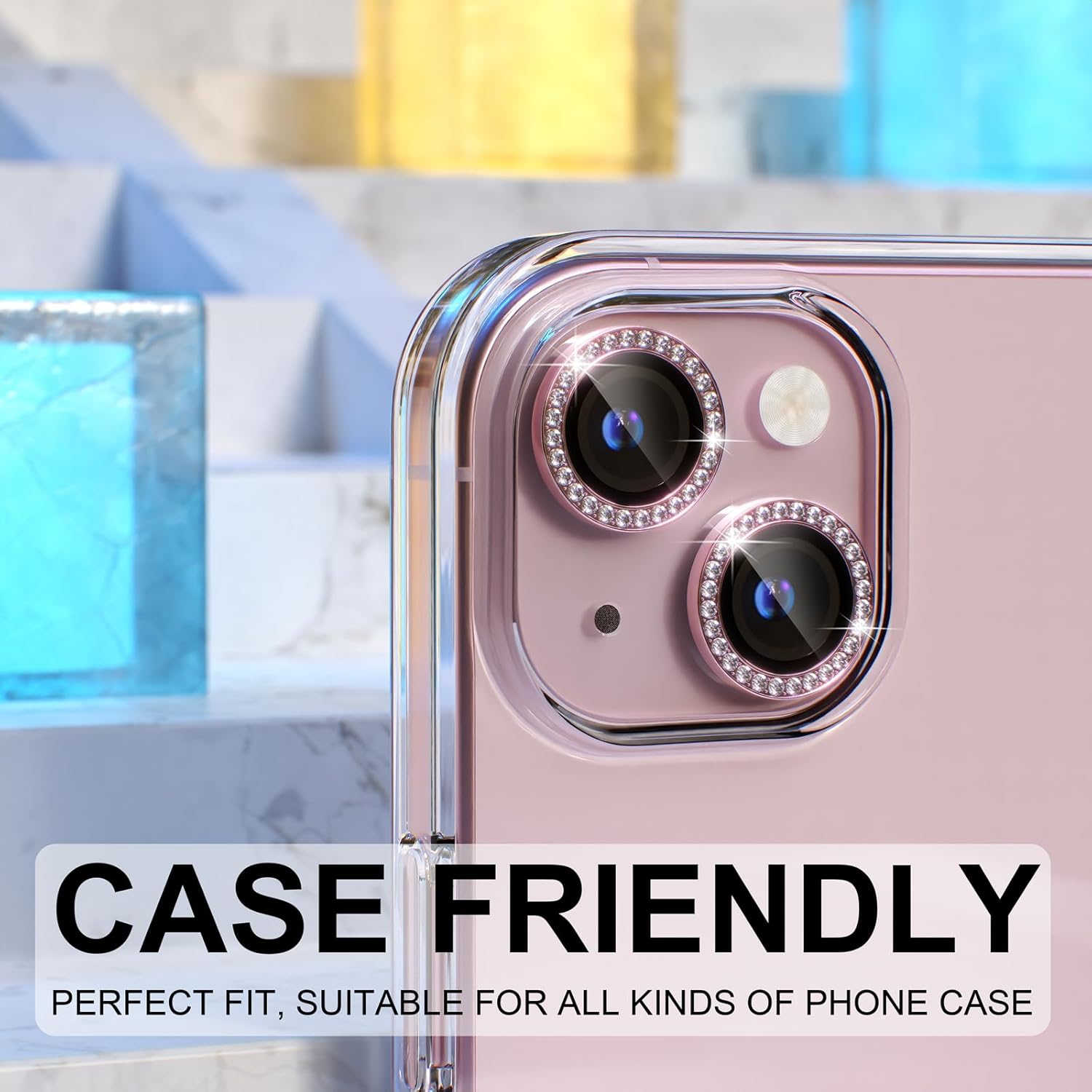 1 Adet Pembe Simli Elmas Kamer - Tempered Glass Screen 9H incelemesi ve fiyatı
