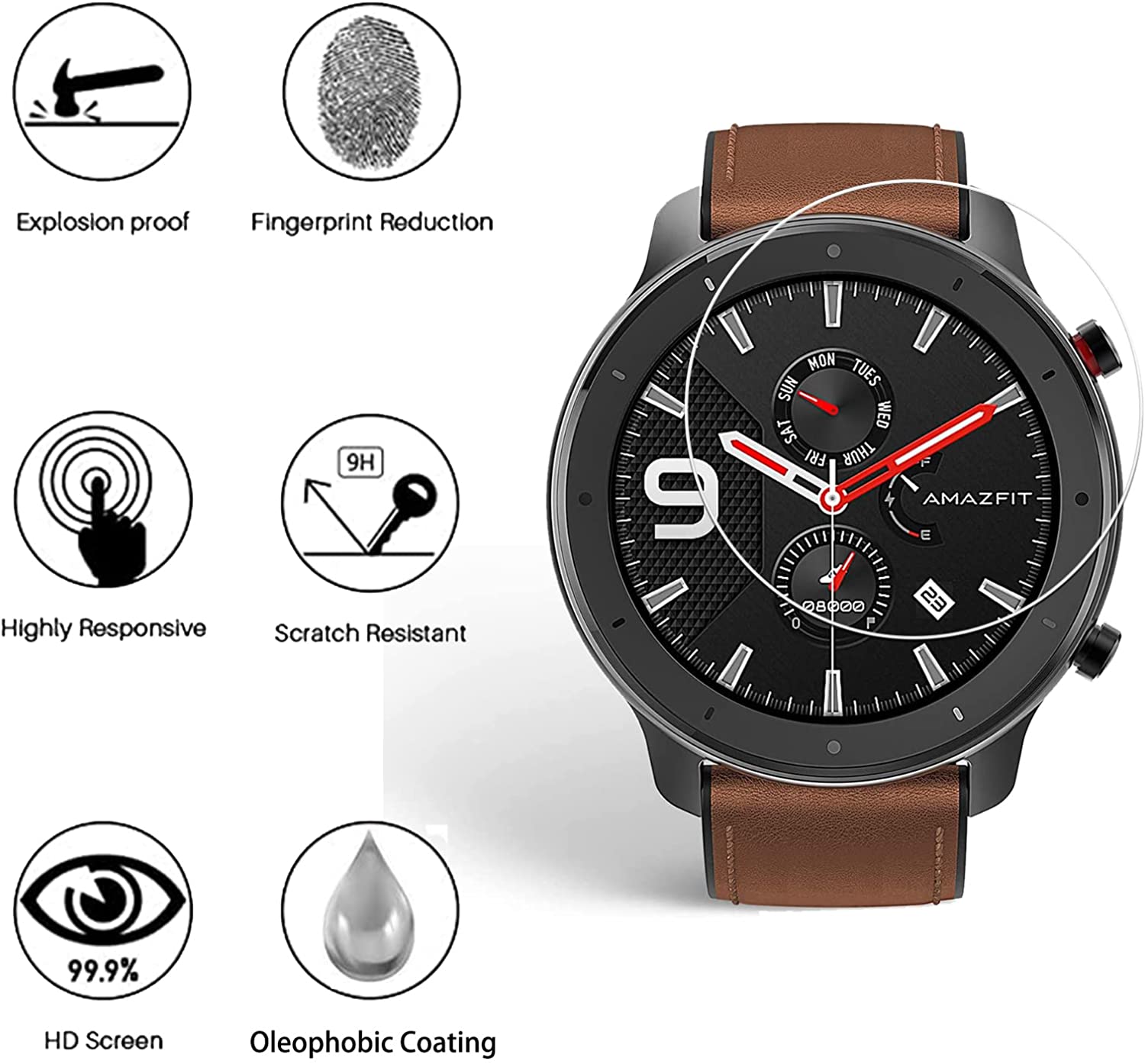 9H Temperli Cam Filmi Amazfit  - Smartwatch Screen Film incelemesi ve fiyatı